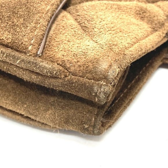 AUTHENTIC CHANEL CC Matelasse Vertical tote Hand Bag Tote Bag suede Brown - Picture 4 of 12